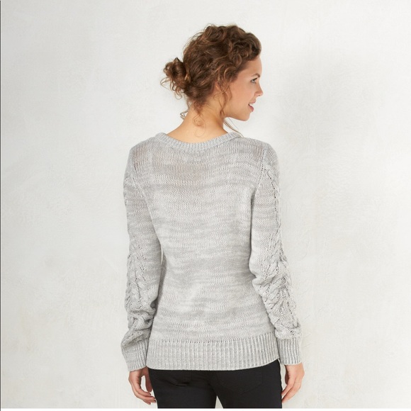 LC Lauren Conrad Cable Knit Boatneck Sweater New - Picture 2 of 8